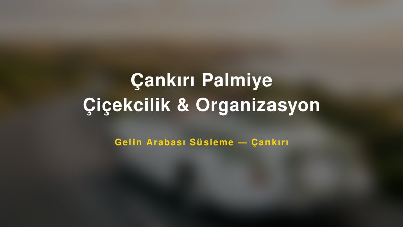 Çankırı Palmiye Çiçekcilik & Organizasyon — Çankırı Kır Düğünü Mekanı Rehberi — 1